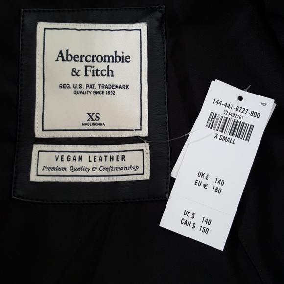 NWT A&F Faux Leather Biker Jacket - Picture 6 of 8